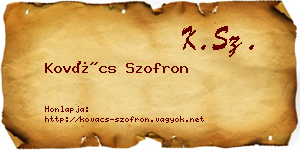 Kovács Szofron névjegykártya